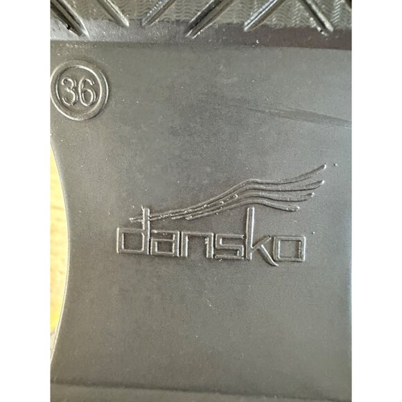 Dansko Leather Clogs Womens 36 5.5 Floral Black Platform Slip-On Office Nurse - Picture 5 of 13